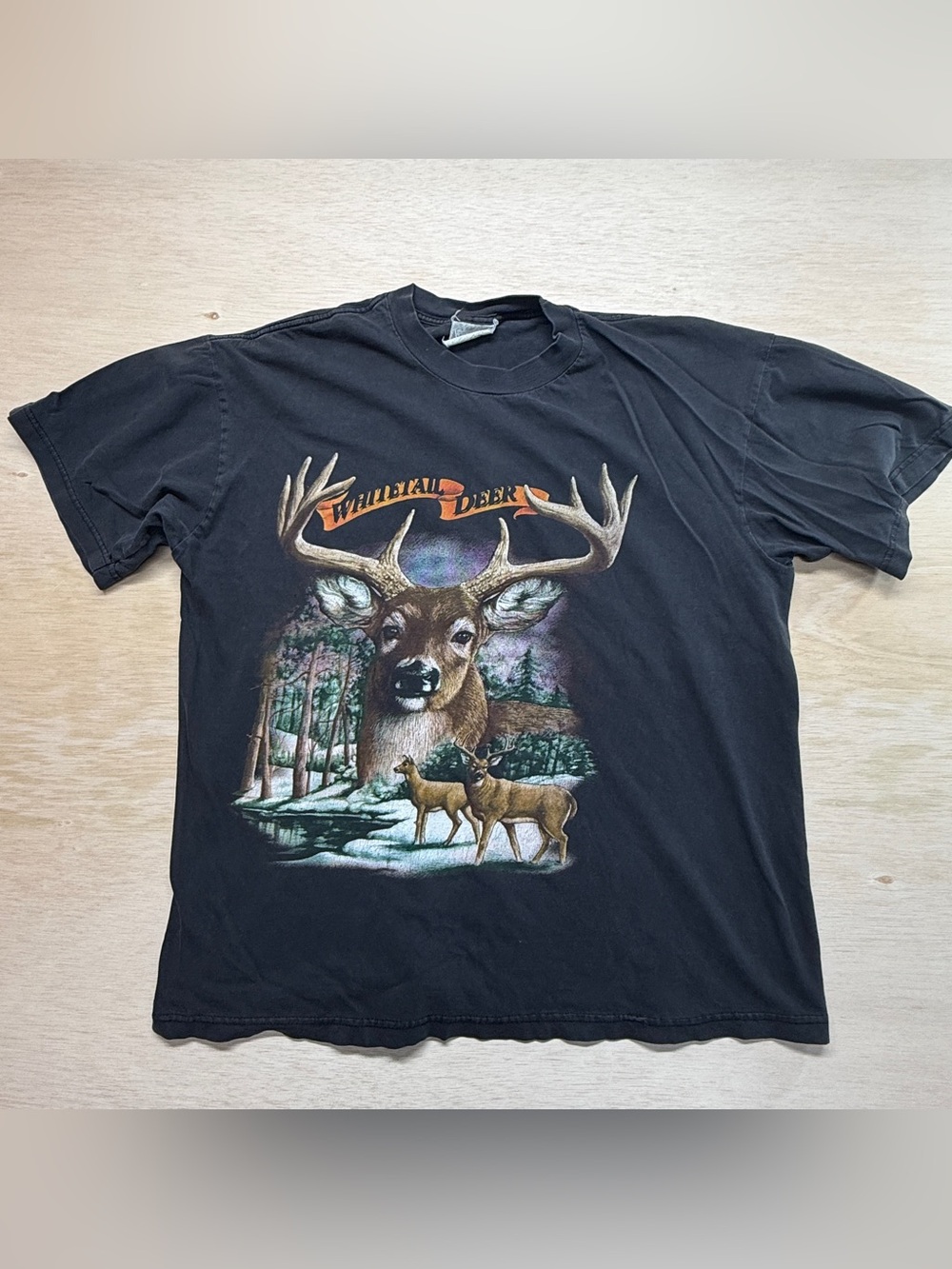 Vintage Whitetail Deer T-Shirt XL Black Nature Wildlife Graphic Tee 90s
Item Spe